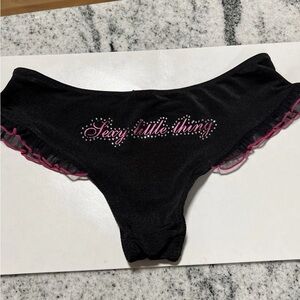 VTG Victoria’s Secret Sexy Iittle things Black Satin Hiphugger panty VS SMALL S